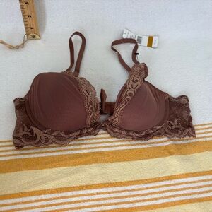 Natori feather Brown Lace Demi-Cup Bra